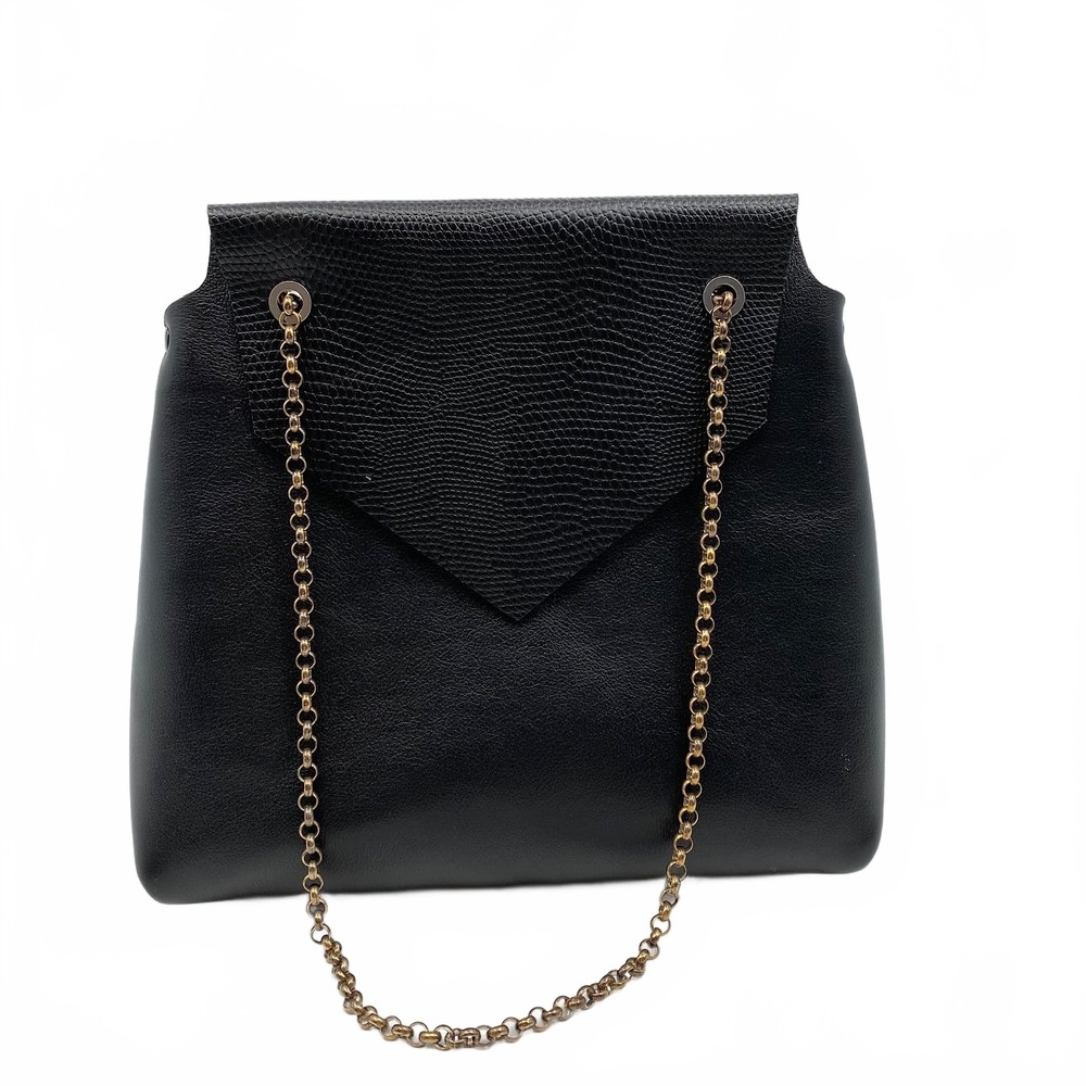 Handmade Italian Creativity Black Gold Bag Chain Handle